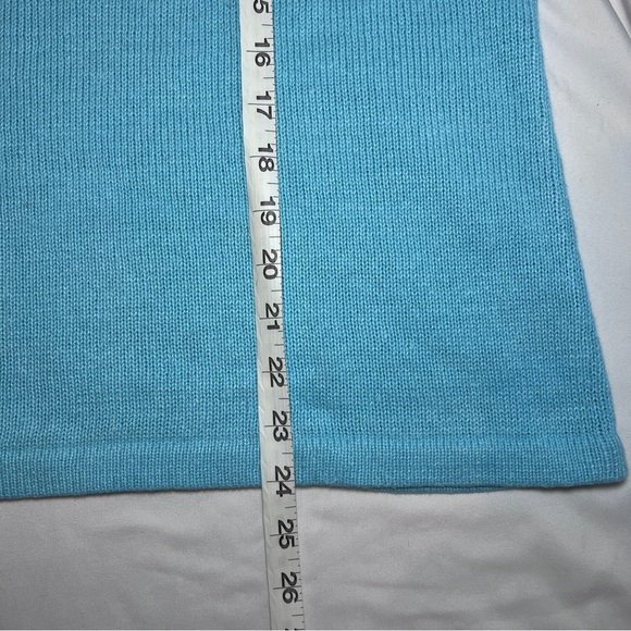 Storybook Knits Vintage Flower Sleeveless Sweater- Turquoise- Size 2X - Picture 10 of 10